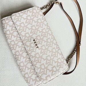 DKNY Beige and Brown Crossbody Bag